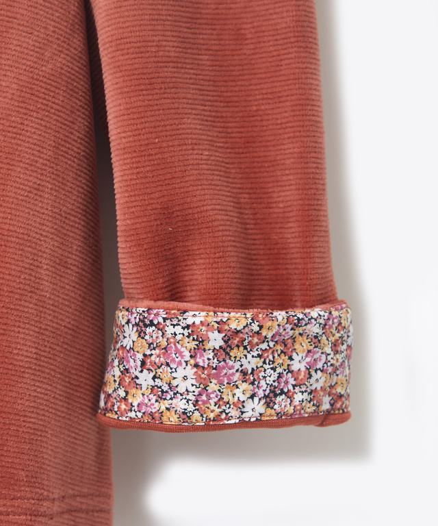 コーデュロイ風 カット カーディガン