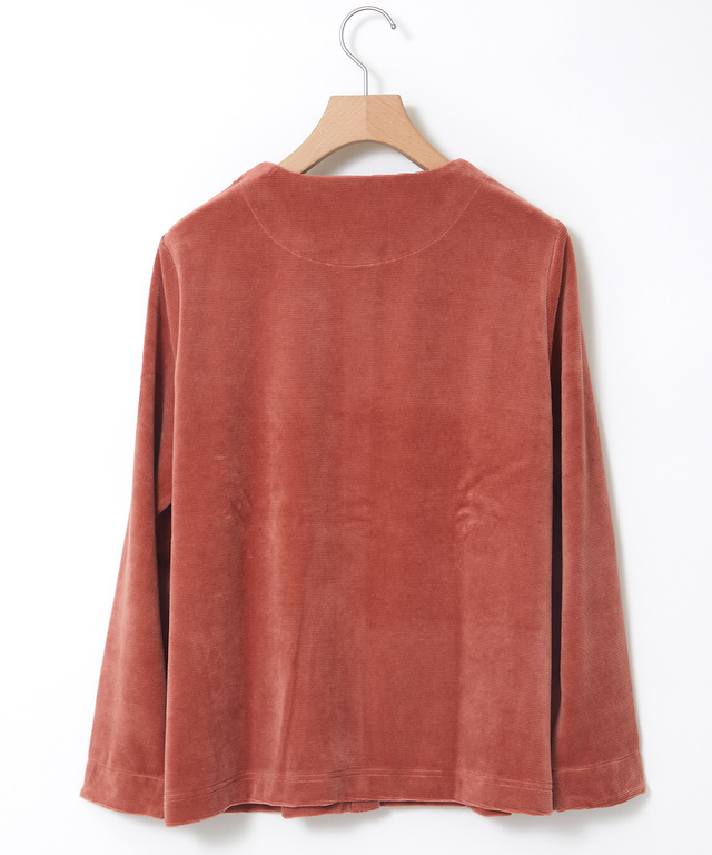 コーデュロイ風 カット カーディガン