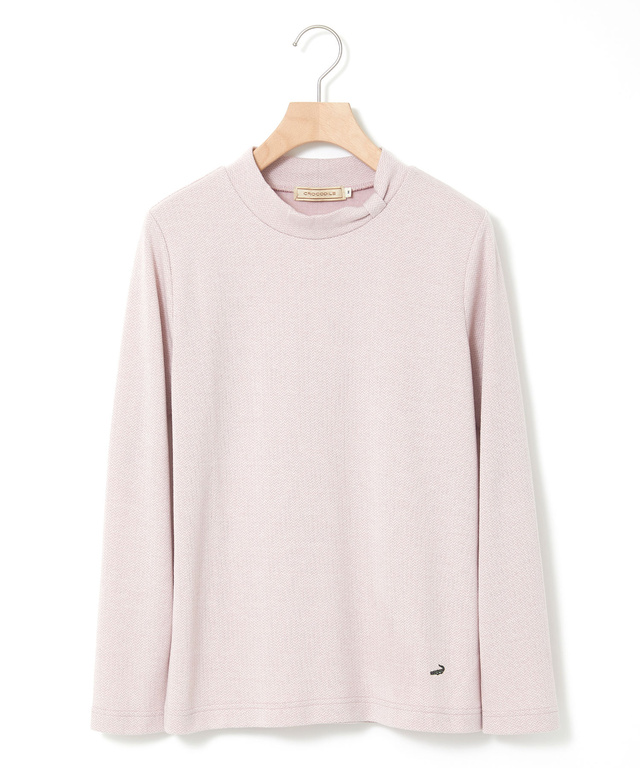 ヘリンボーン ハイネック カットソー