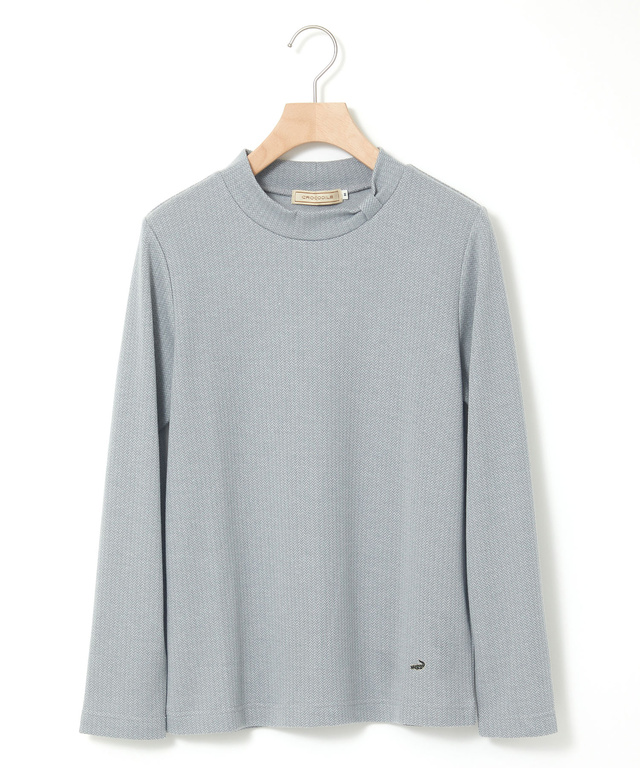 ヘリンボーン ハイネック カットソー