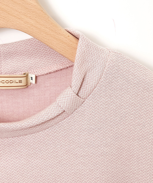 ヘリンボーン ハイネック カットソー