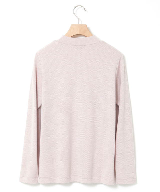 ヘリンボーン ハイネック カットソー