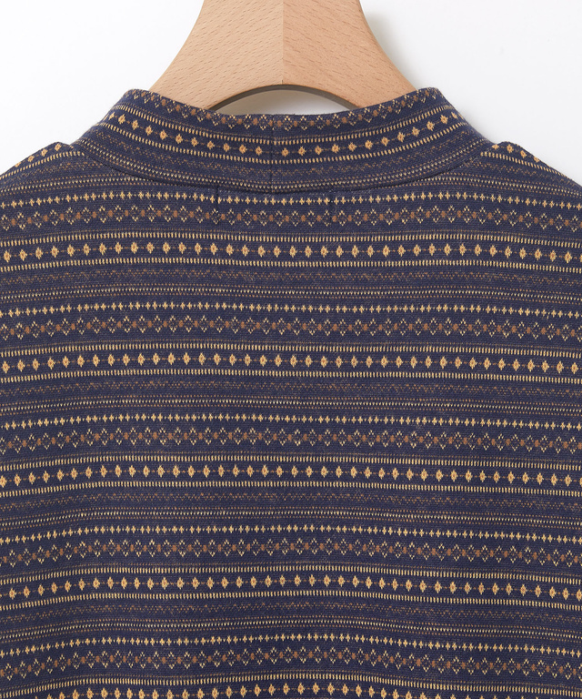 ジャカード ノルディック柄 ハイネックカットソー