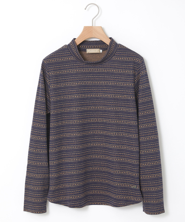 ジャカード ノルディック柄 ハイネックカットソー