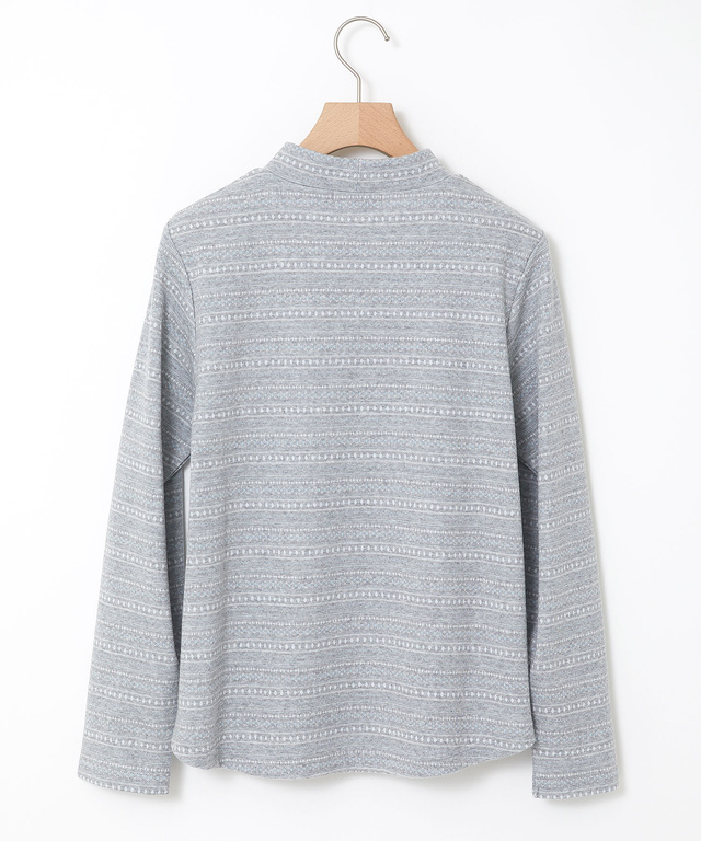 ジャカード ノルディック柄 ハイネックカットソー