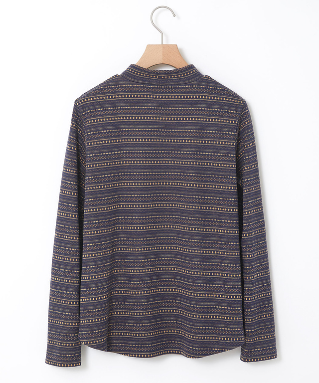 ジャカード ノルディック柄 ハイネックカットソー