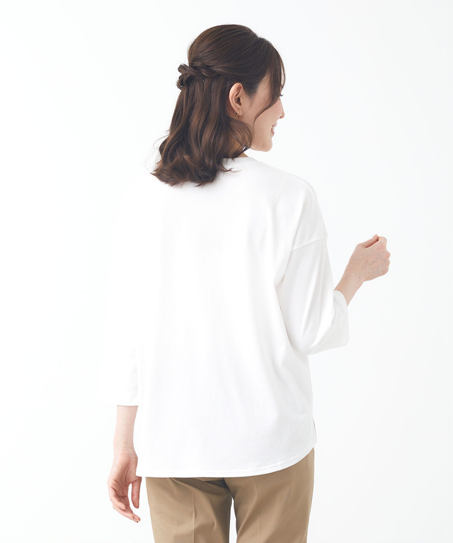 コットンブレンド ワイドシルエット Tシャツ