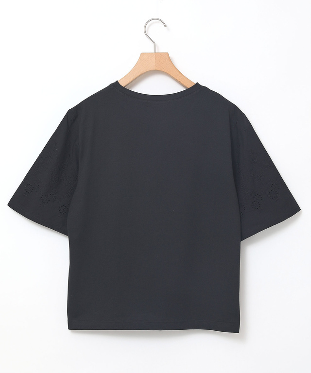 コットン 袖刺繍 Tシャツ