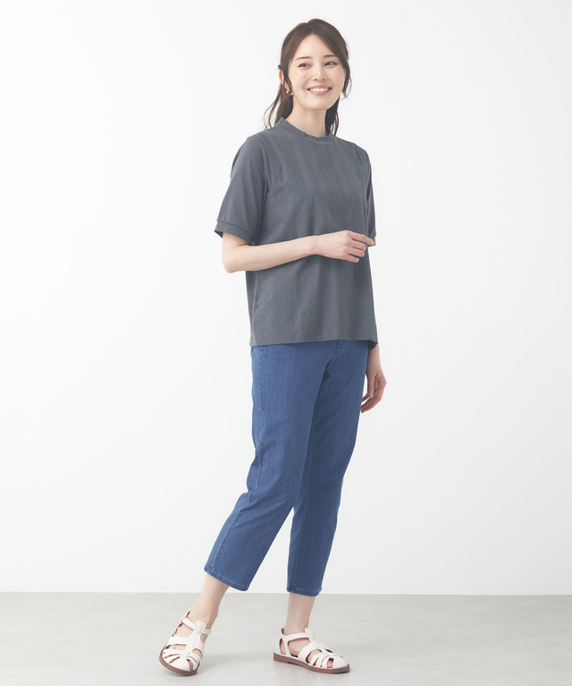レース刺繡 ドッキング カットソー