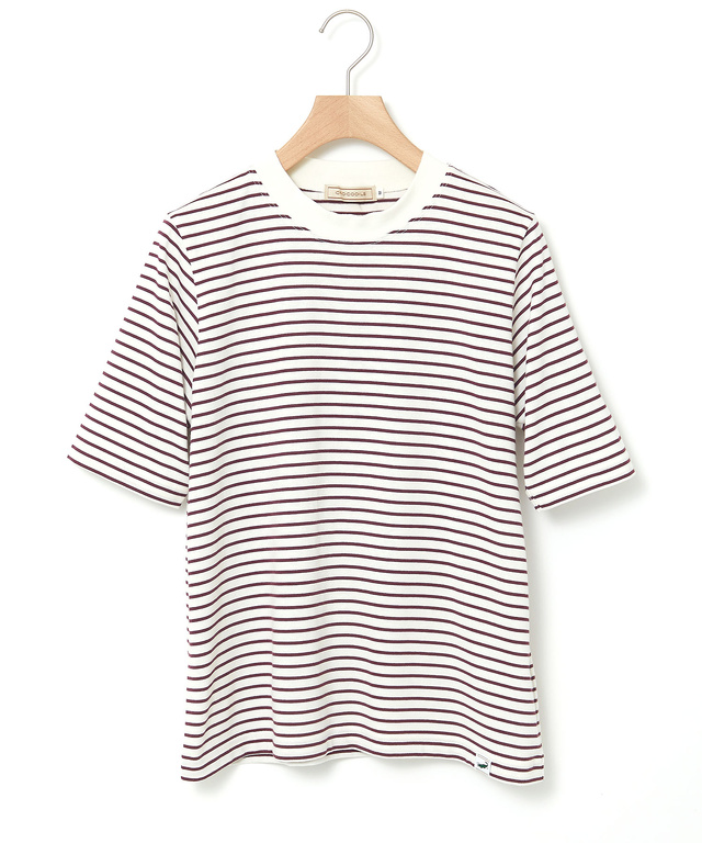 モックネック ボーダー Tシャツ