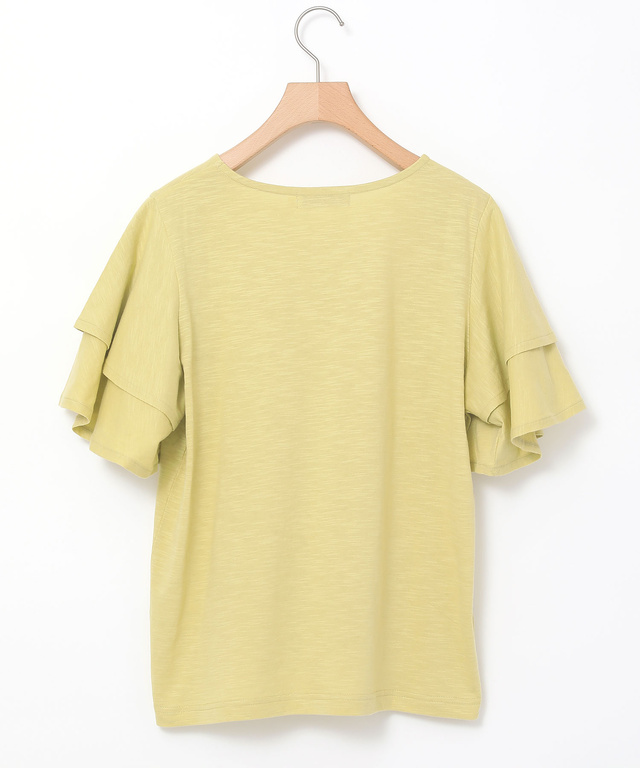 スラブ天竺 フリルスリーブ Tシャツ