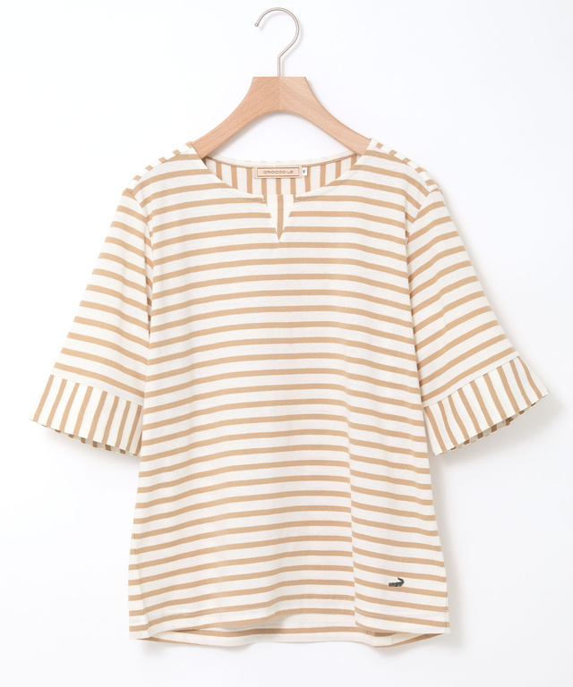 スノーリネン ボーダー Tシャツ【接触冷感】