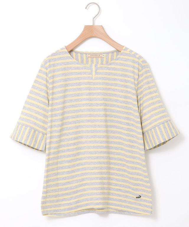 スノーリネン ボーダー Tシャツ【接触冷感】