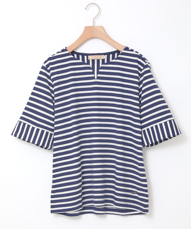 スノーリネン ボーダー Tシャツ【接触冷感】