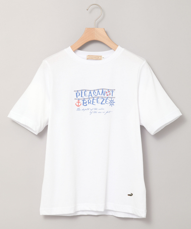 プレーティング天竺 ロゴプリント Tシャツ【一部店舗限定】