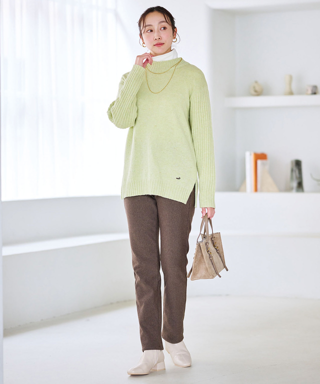 天竺 タートルネック プルオーバー