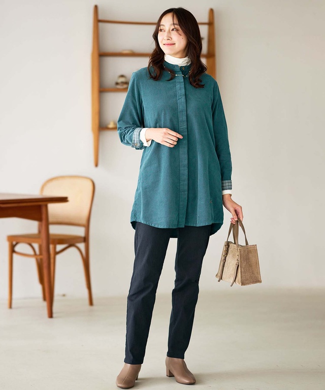 天竺 タートルネック プルオーバー