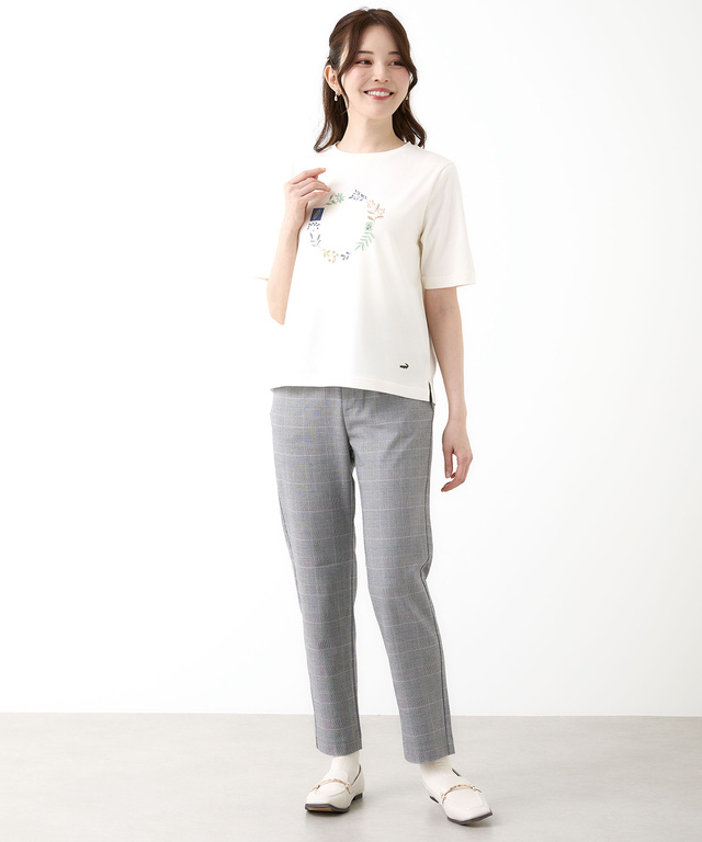 フラワーリース プリント  Tシャツ