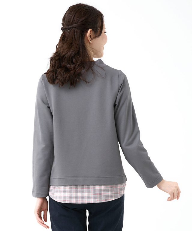 布帛 ドッキング プルオーバー