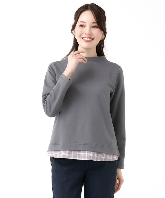 布帛 ドッキング プルオーバー