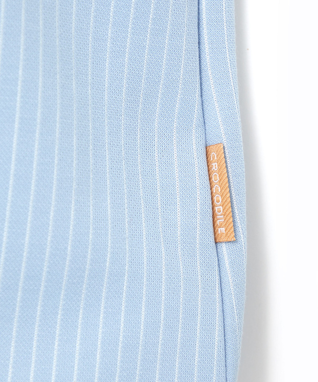 ストライプ ヘンリーネック カットソー