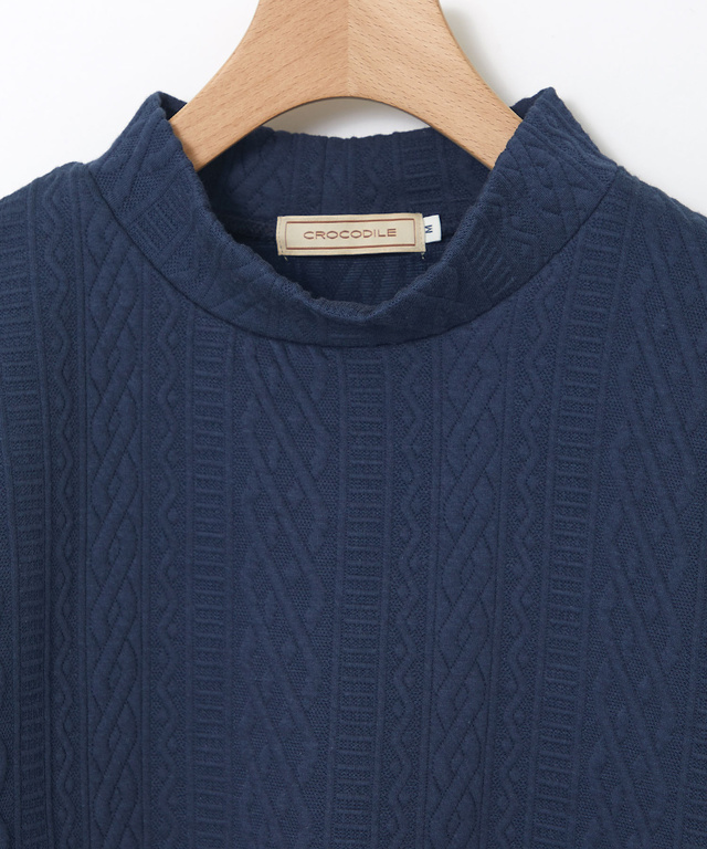 ケーブルジャカード ハイネック カットソー【一部店舗限定】