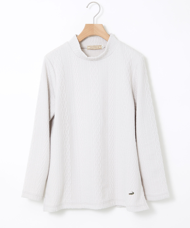 ケーブルジャカード ハイネック カットソー【一部店舗限定】