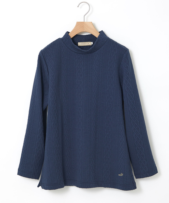 ケーブルジャカード ハイネック カットソー【一部店舗限定】