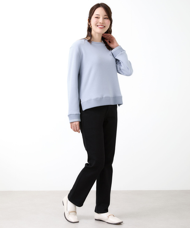 クルーネック リブ カットソー