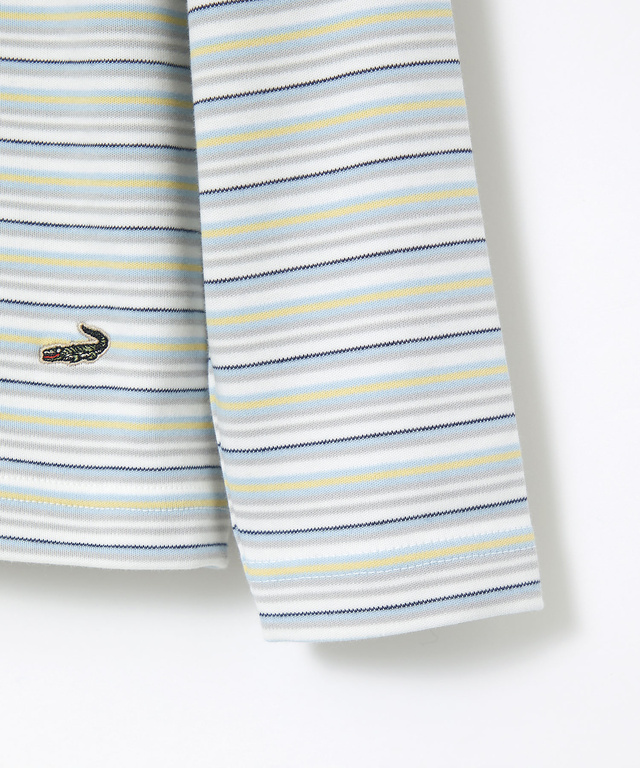 マルチボーダー ハイネック カットソー