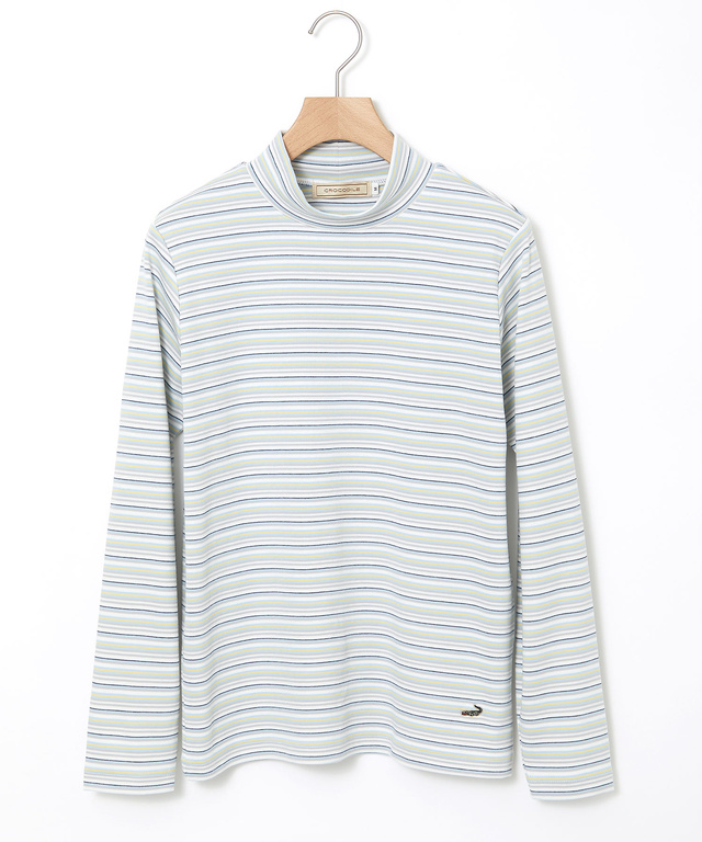 マルチボーダー ハイネック カットソー