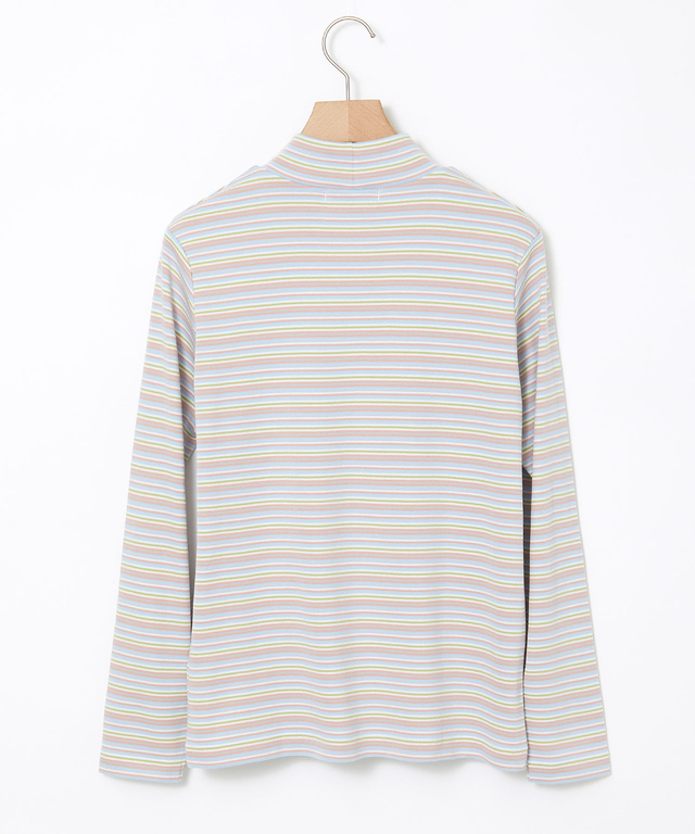 マルチボーダー ハイネック カットソー