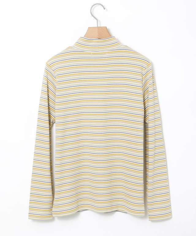 マルチボーダー ハイネック カットソー