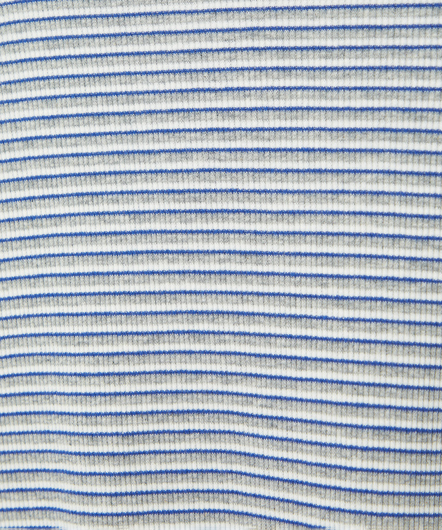 リブボーダー ハイネック カットソー