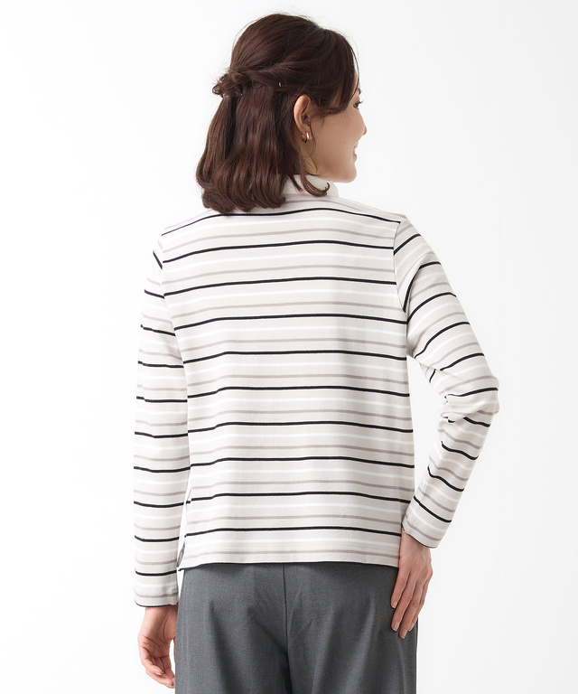 ボーダー 長袖 ポロシャツ