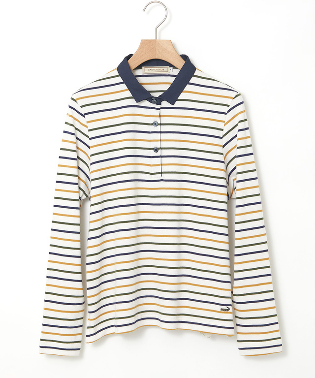 ボーダー 長袖 ポロシャツ