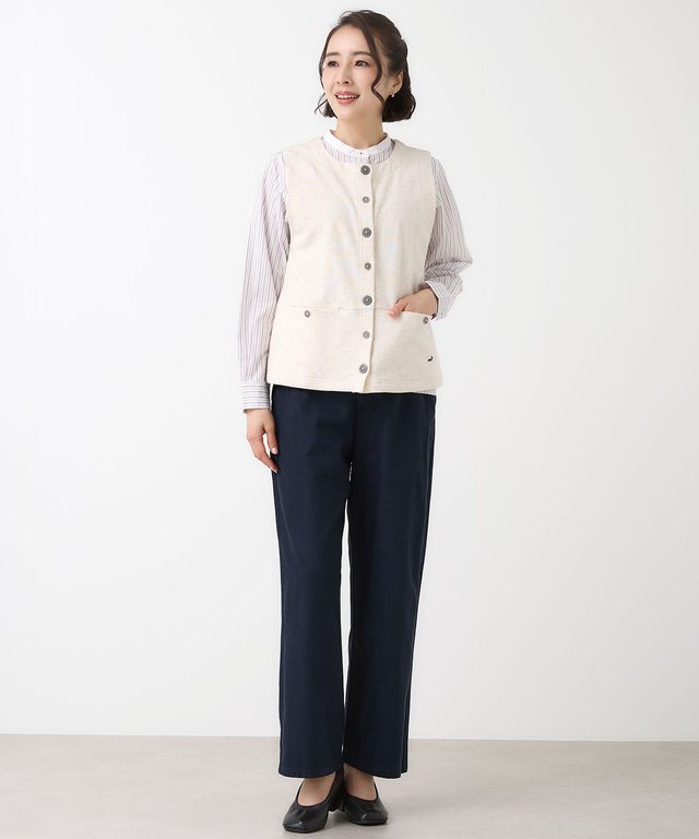 ミニ裏毛 ボタン ベスト