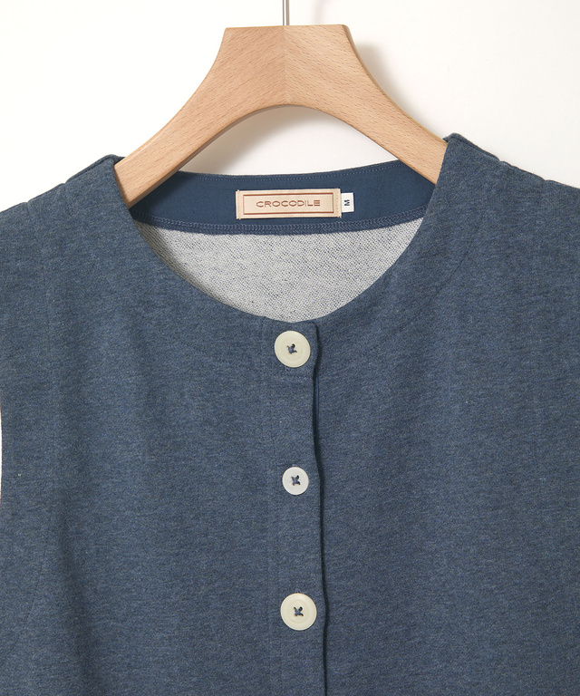 ミニ裏毛 ボタン ベスト