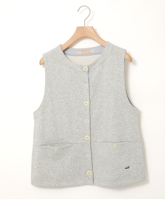 ミニ裏毛 ボタン ベスト