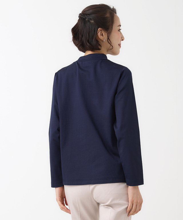 天竺 モックネック Tシャツ