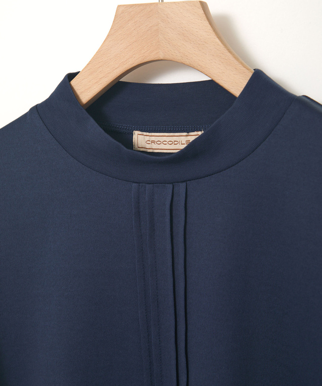 天竺 モックネック Tシャツ