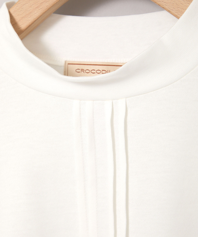 天竺 モックネック Tシャツ