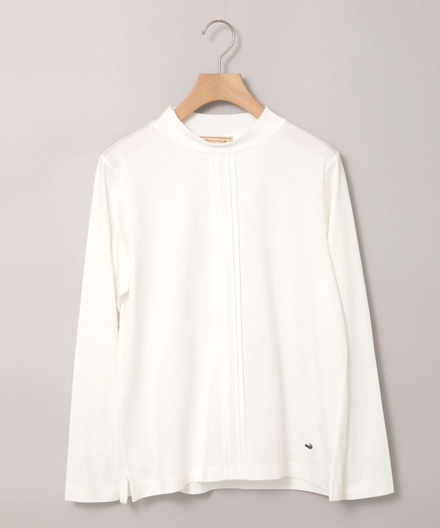 天竺 モックネック Tシャツ