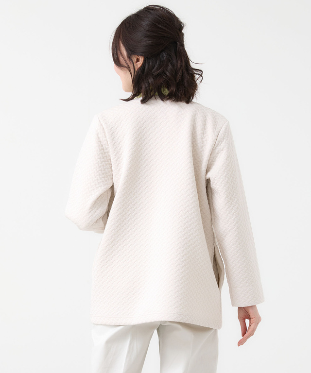 格子柄 ジャカード カーディガン