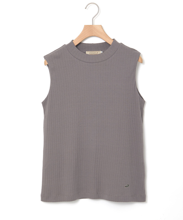 リブ ハイネック タンクトップ