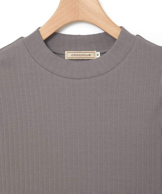 リブ ハイネック タンクトップ