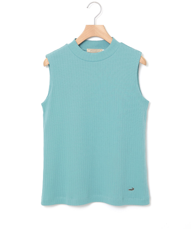 リブ ハイネック タンクトップ