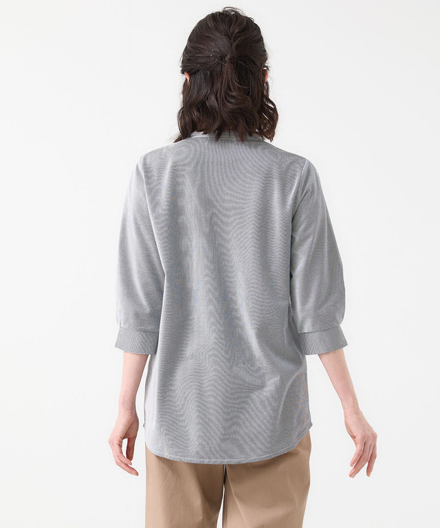 ストライプ ピンタック チュニック