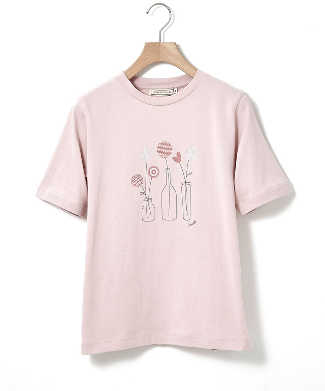 フラワーモチーフ 半袖 Tシャツ