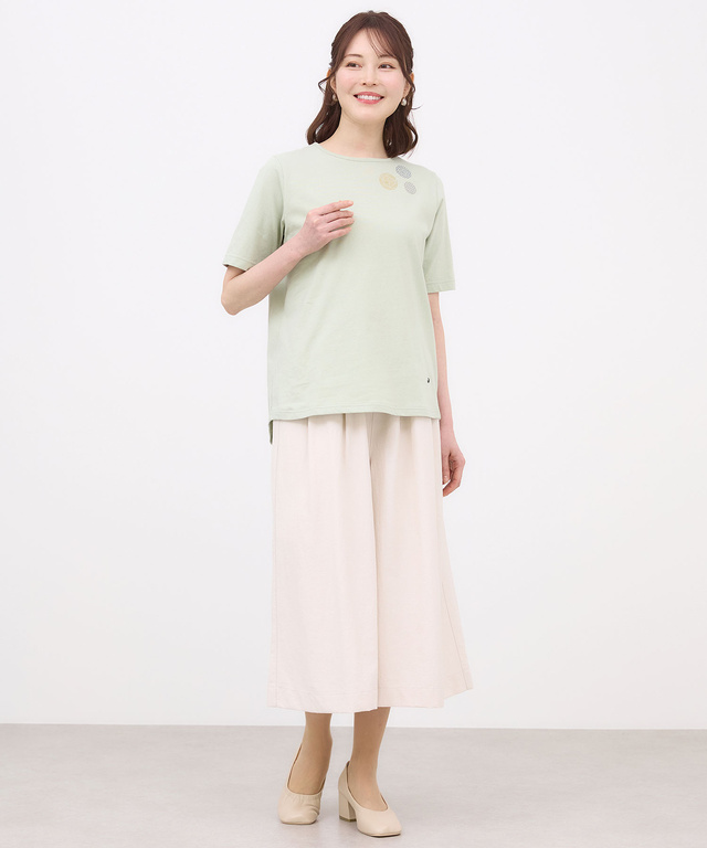 ブローチプリント 半袖 Tシャツ